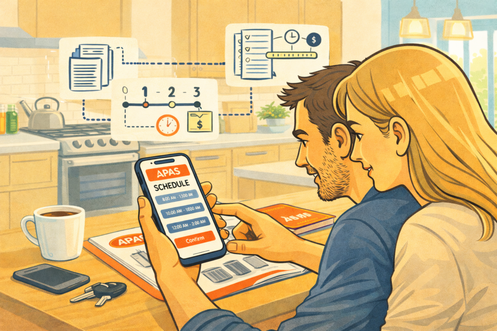 Homeowners reviewing their installation schedule